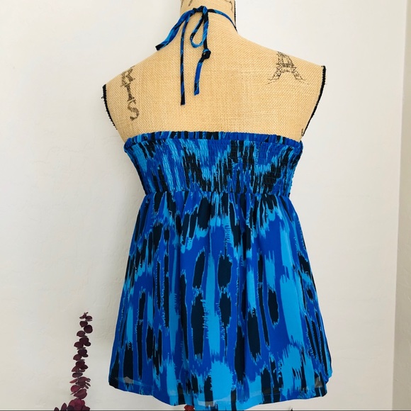 BCBGeneration Blue Halter Top M - Picture 3 of 7
